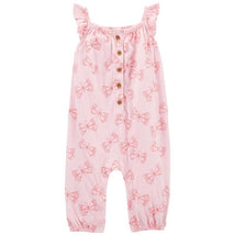 Carters - Baby Girl Butterfly Overall, Pink Image 1