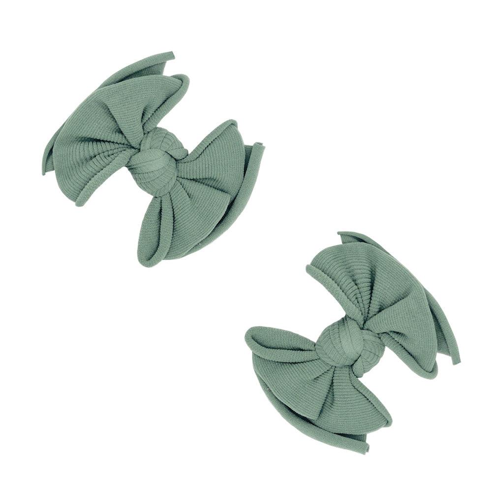 2PK BABY FAB CLIPS: sage