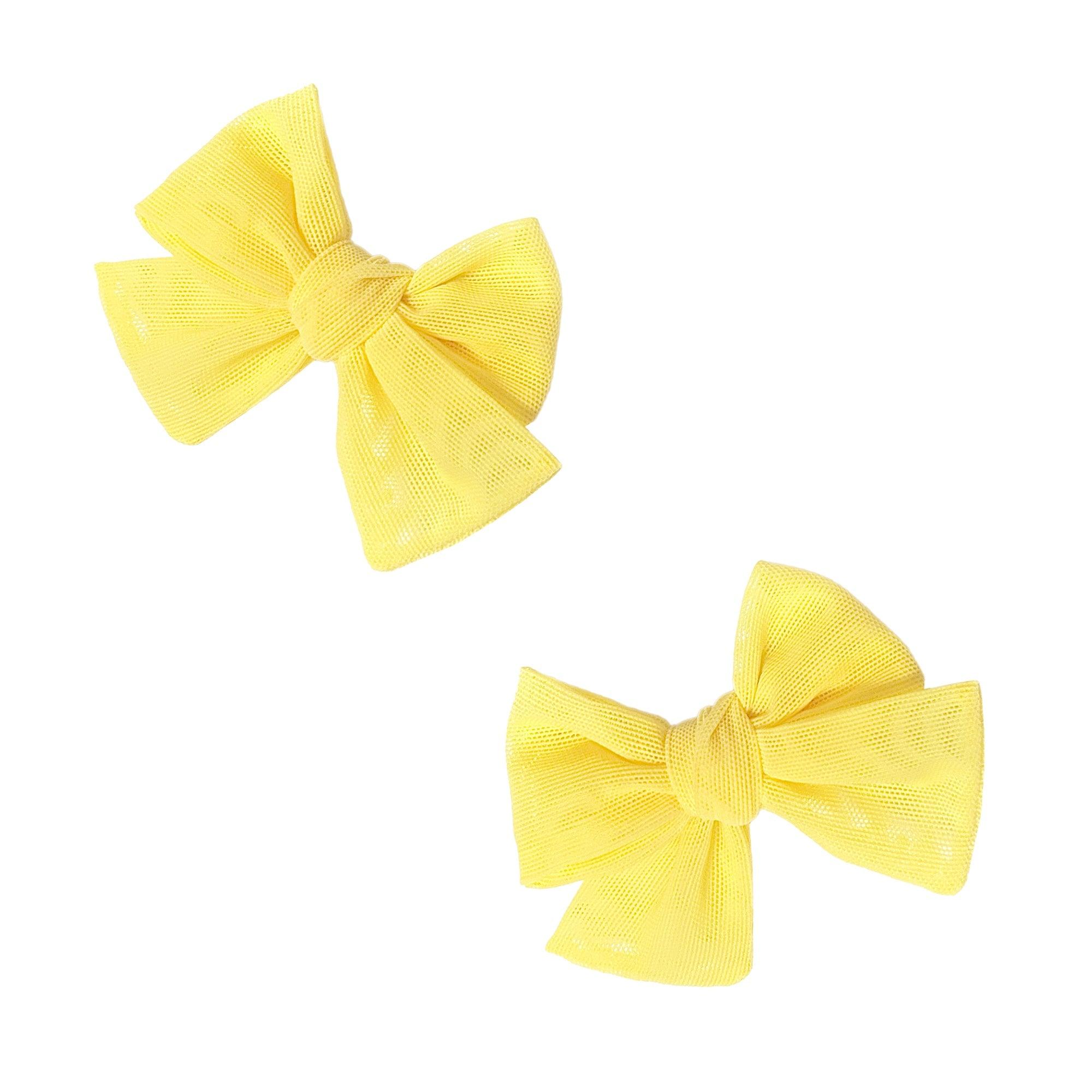 2PK TULLE BABY BLOOM CLIPS: daffodil