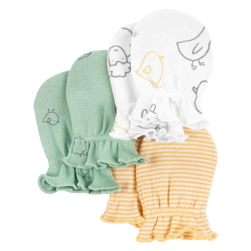 Carter's - 3Pack Baby Mittens-0-3M - White/Green/Yellow Image 1