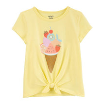 Carter's - Baby Girl Fruit Ice Cream Jersey Tee, Yellow Image 1