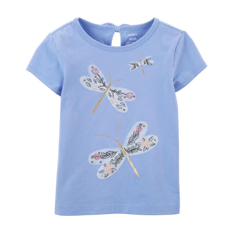 Carter's - Baby Girl Dragonfly Jersey Tee, Blue Image 1