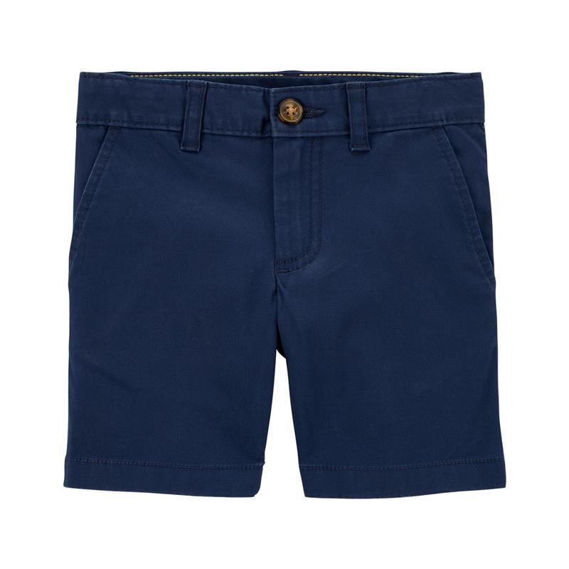 Carters - Baby Boy Flat-Front Chino Shorts, Navy Image 1