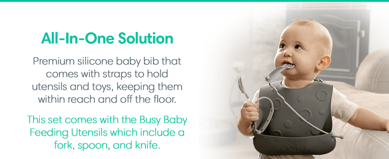 Busy Baby Bungee Bib & Utensil Set