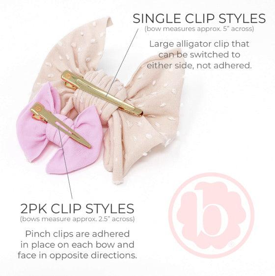2PK BABY SHAB CLIPS: frosting / pink dot