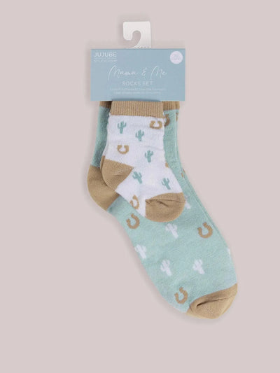 Mama & Me Socks, Howdy Partner Blue Image 1