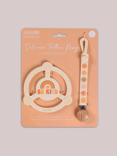 Silicone Teether Ring, Be Kind Rainbows Image 1