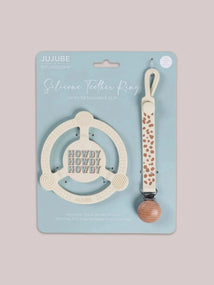 Silicone Teether Ring - Howdy Partner Blue by Caroline Alfreds