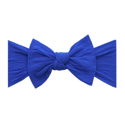 Royal blue knotted fabric baby headband by Baby Bling Bows