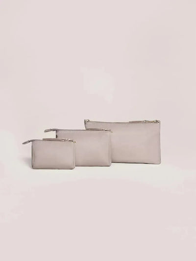 3-Piece Pouch Set, Taupe Image 2