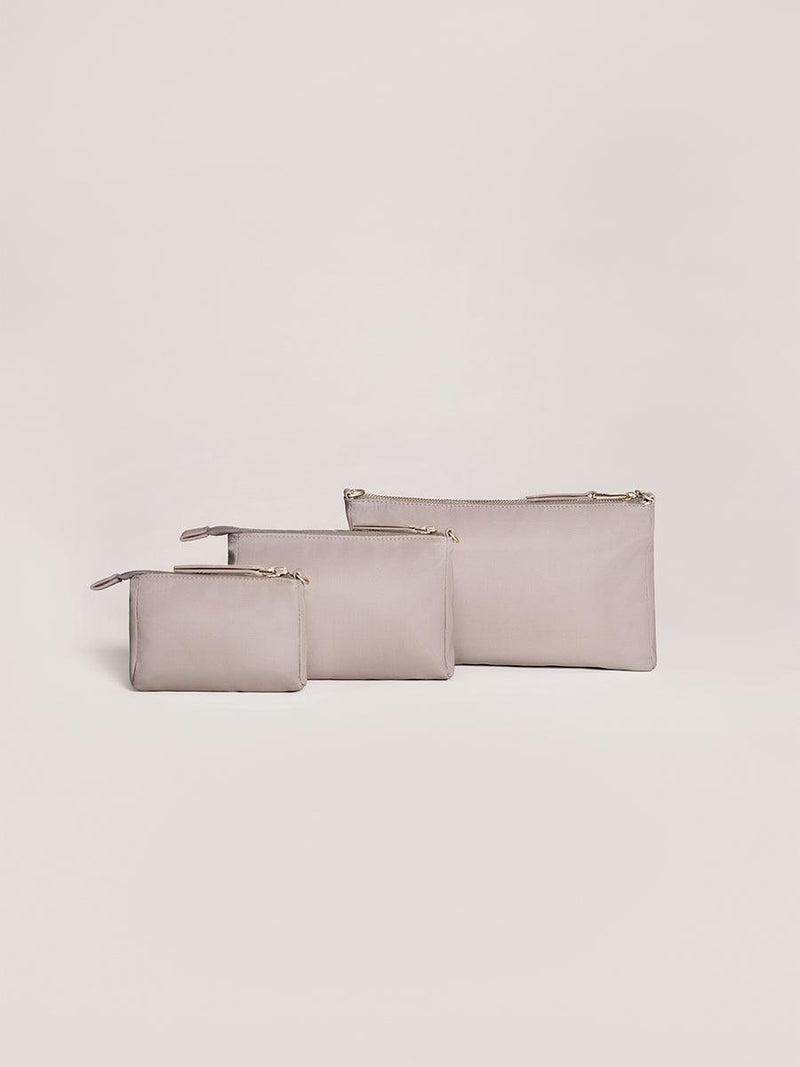 3-piece Pouch Set Taupe