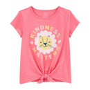 Carters - Baby Girl Lion Jersey Tee, Pink Image 1