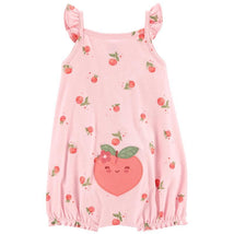 Carters - Baby Girl Apple Snap-Up Romper, Pink Image 2