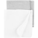 Carter's - 2-Pack Baby Towels- White/Grey Stripes Image 1