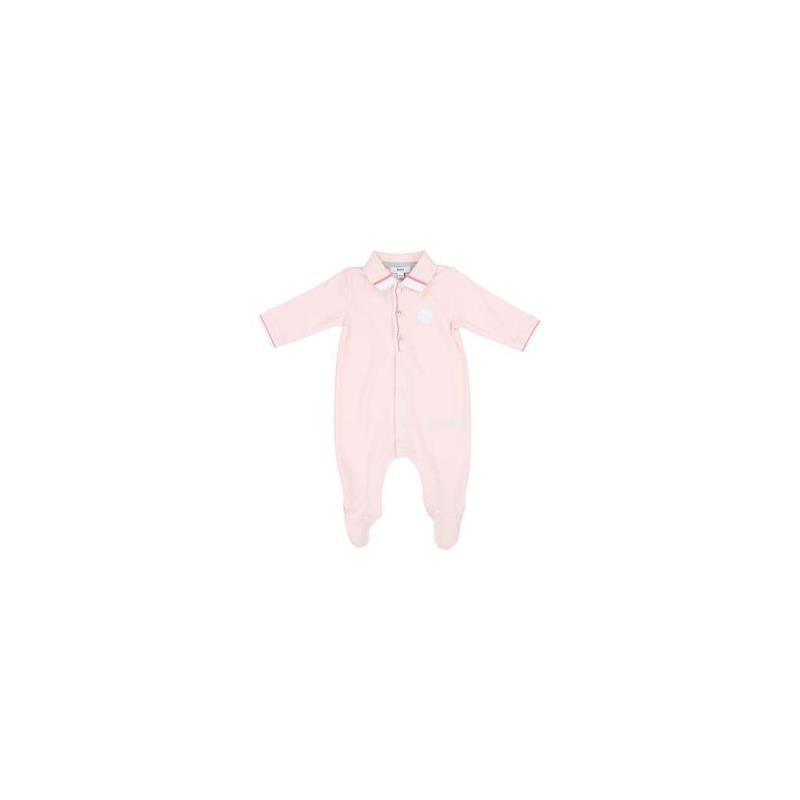 Hugo Boss Baby Girls Polo Coverall, Pink Image 1
