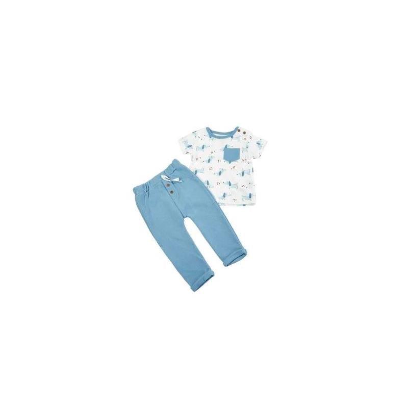 Bon Bebe - Baby Boy 2Pk T-Shirt & Pant Set, Blue Image 1