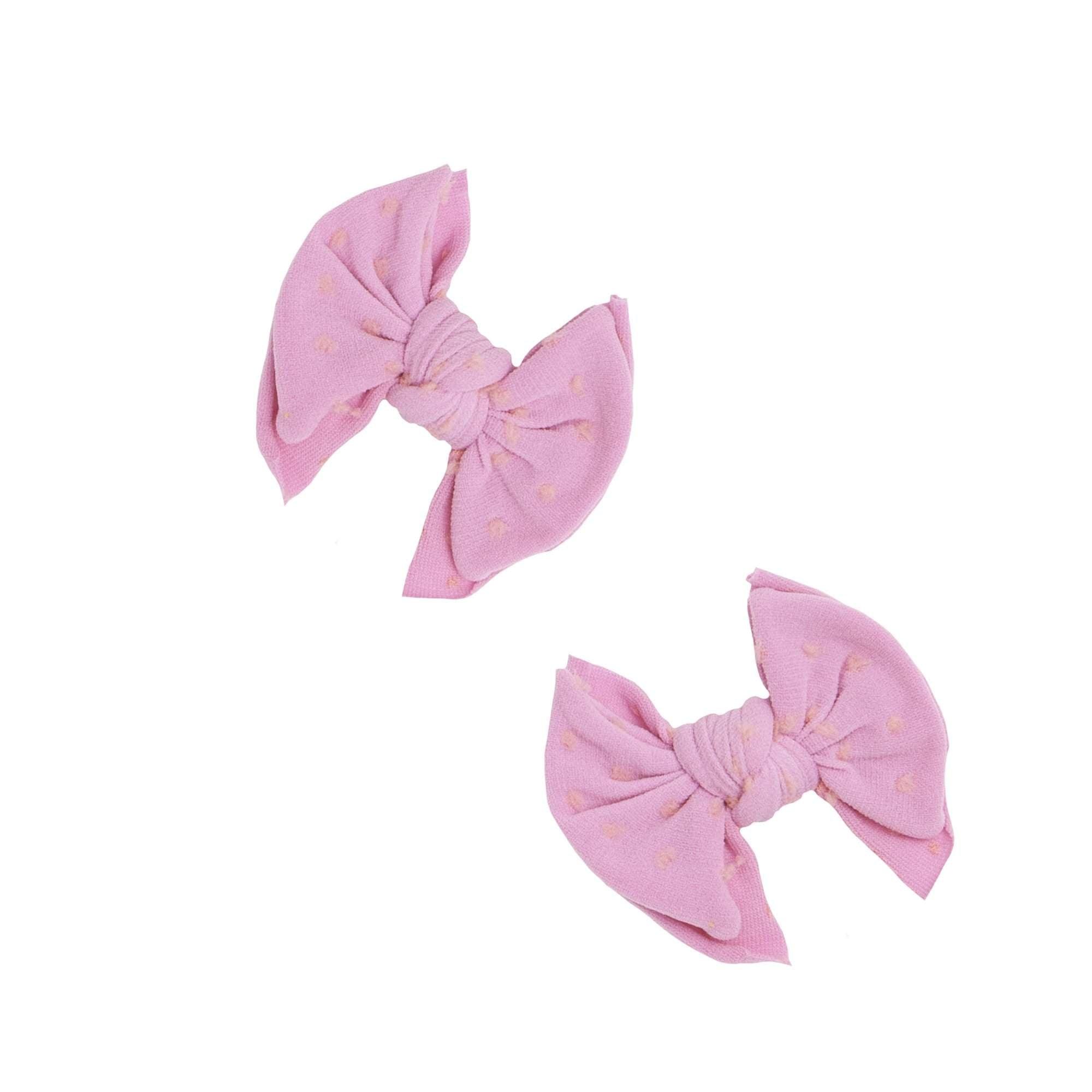 2PK BABY SHAB CLIPS: frosting / pink dot