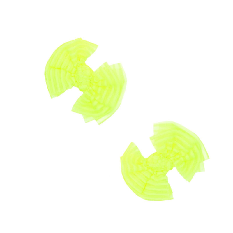 2PK TULLE BABY FAB CLIP: neon safety yellow stripe